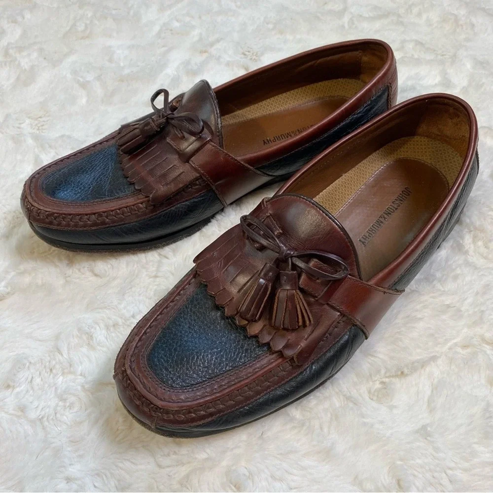 Johnson and Murphy Aragon Il‎ Kiltie Tassel Loafer Men's 11.5 Brown Black Shoe